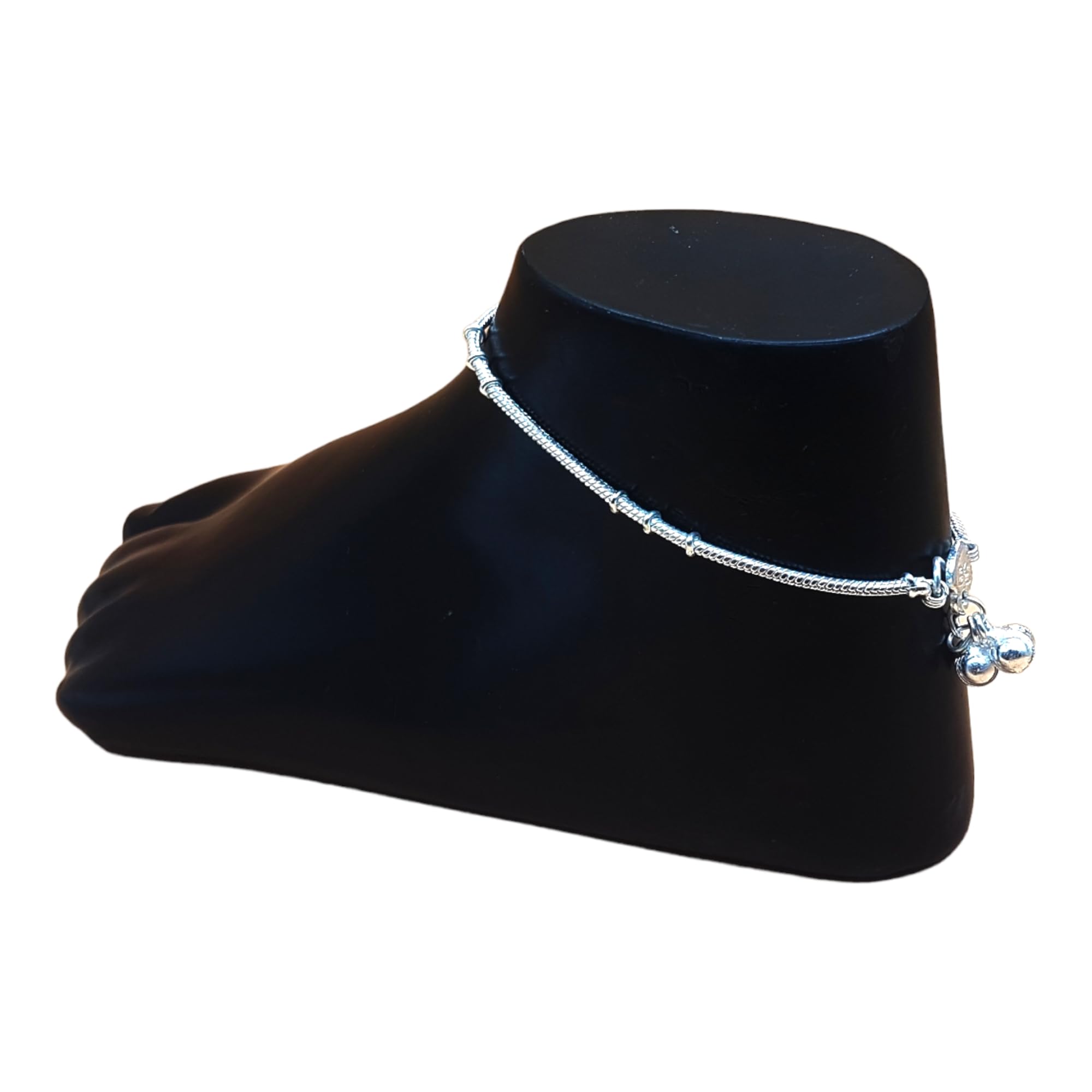 Silver Plating White Metal Payal Indian Traditional Ethnic Fashion Imitation Jewellery Foot Chain Alloy Anklet for Girls and Women Stainless Steel Anklet